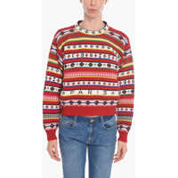 Pulovere Wool-Jacquard Crewneck Sweater Femei