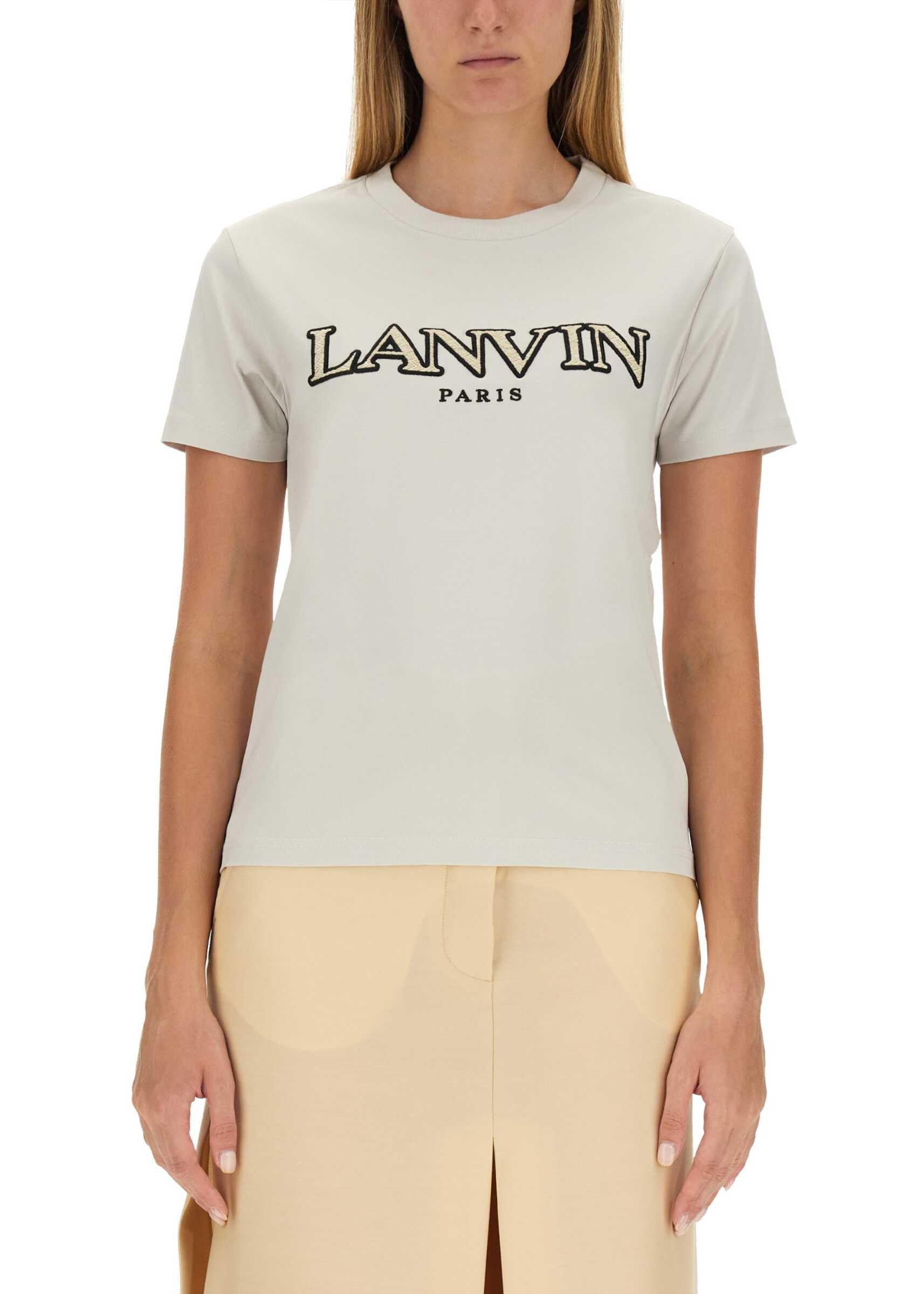 Lanvin T-Shirt With Logo Embroidery WHITE