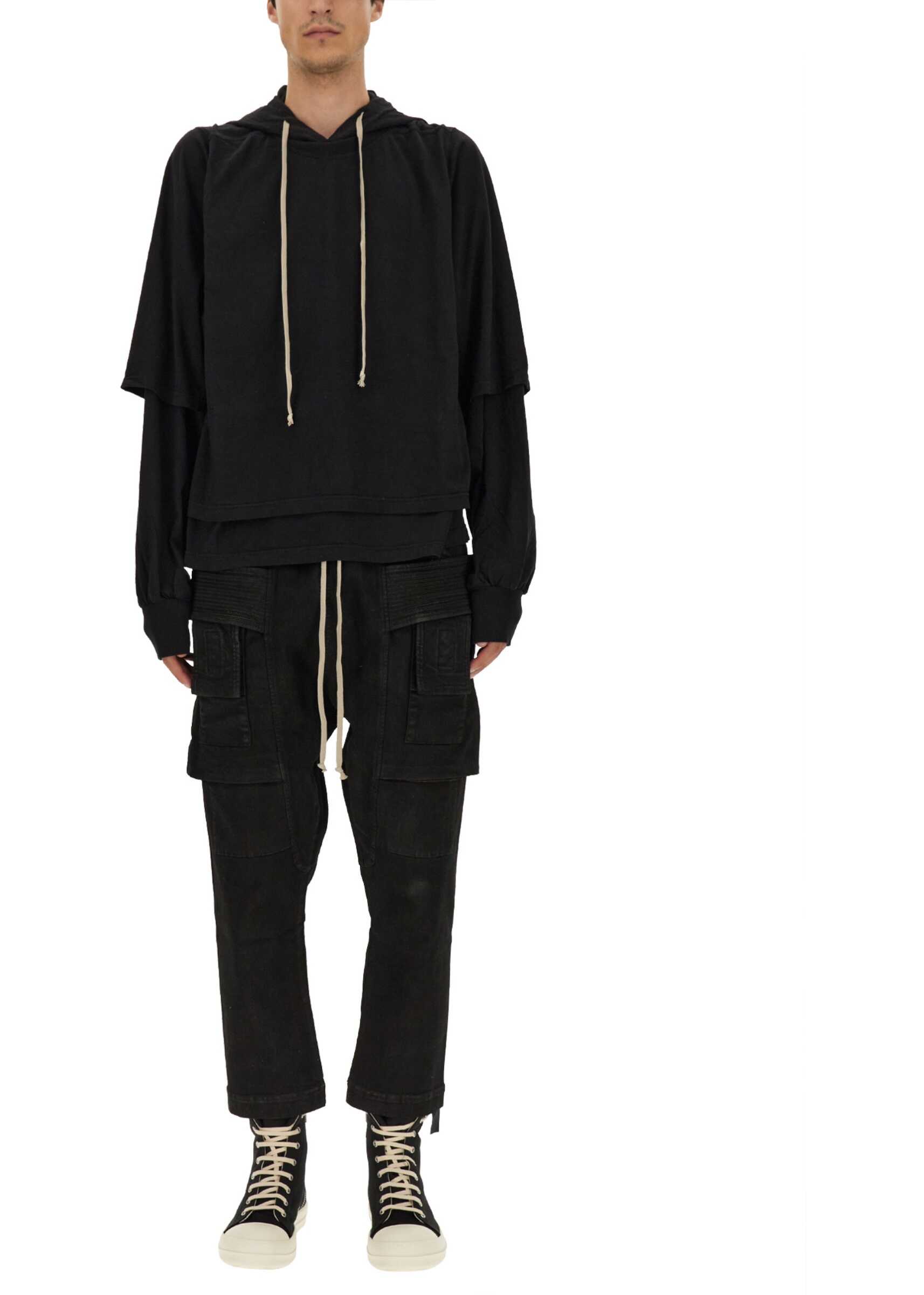 Rick Owens Hustler Sweatshirt BLACK