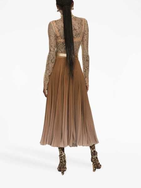 Bluze Dolce & Gabbana High Neck Blouse BEIGE Femei (BM 10678678) 4