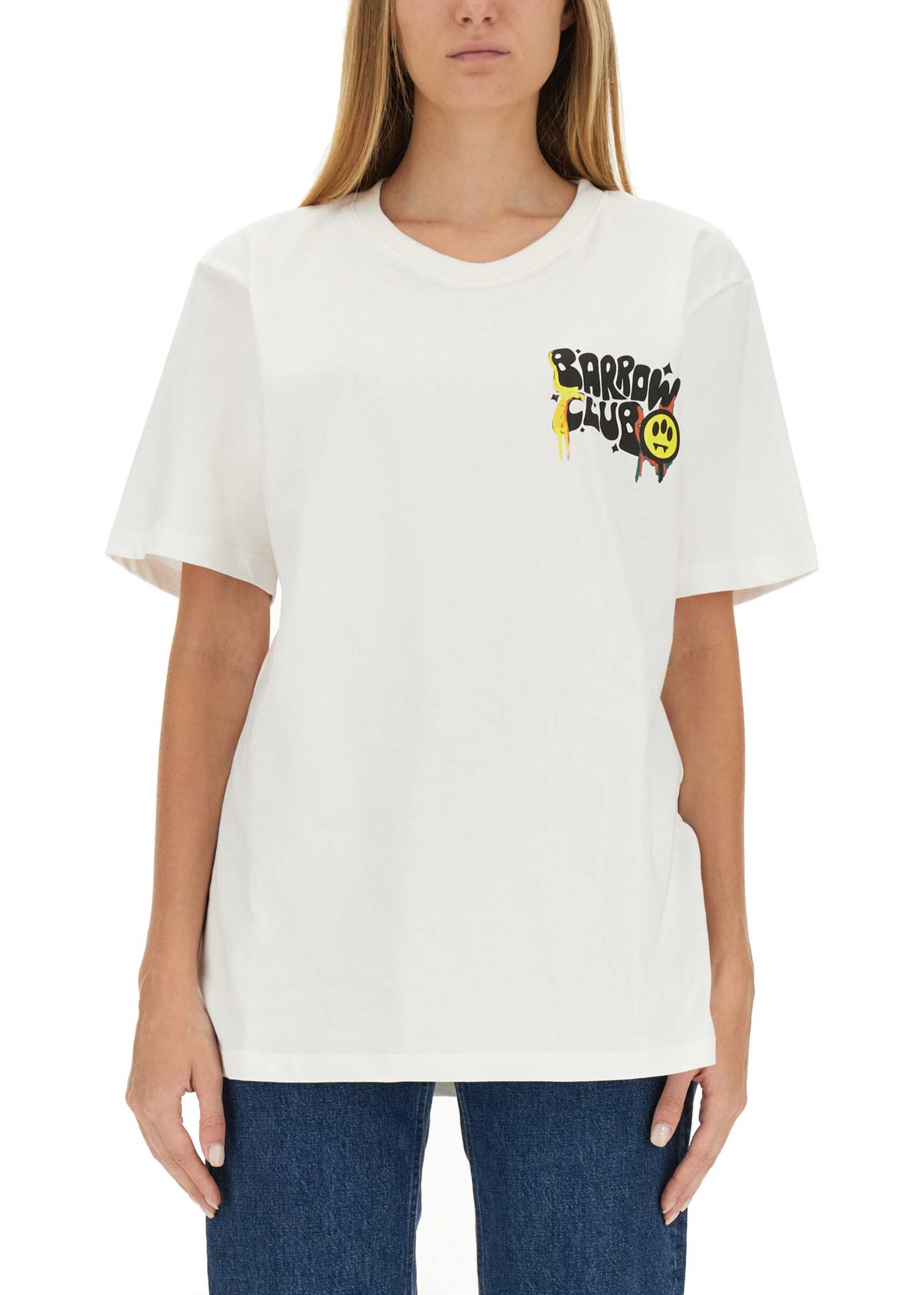 BARROW Logo Print T-Shirt WHITE