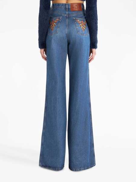 Blugi evazati ETRO Jeans With Foliage Pockets BLUE Femei (BM 10678786) 4