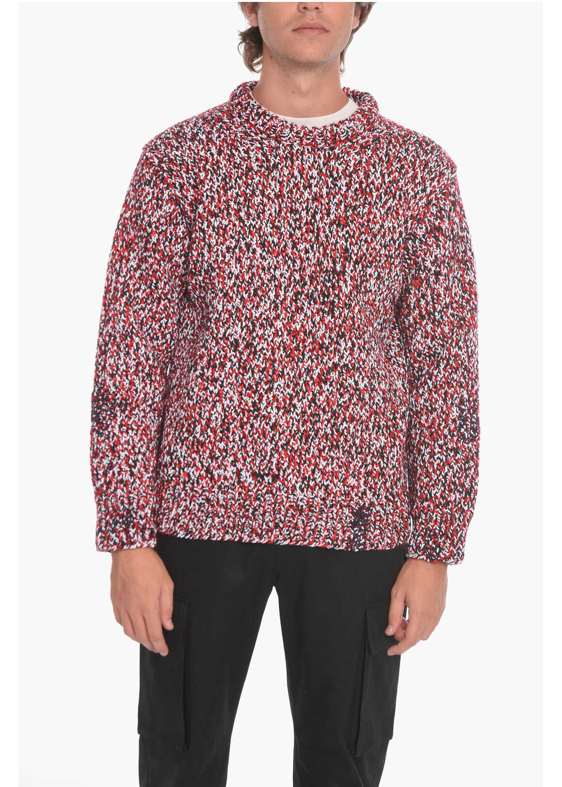 Maison Margiela Heavyweight Wool Pullover With Crewneck Red