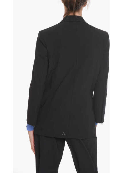 Sacouri Bottega Veneta Nylon-Canvas Single-Breasted Blazer Black Femei (BM 10679752) 2