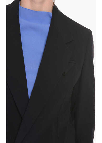 Sacouri Bottega Veneta Nylon-Canvas Single-Breasted Blazer Black Femei (BM 10679752) 3