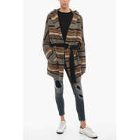Imbracaminte Dama pagina 642 - Cardigane Woolrich Striped Maxi Cardigan With Belt Multicolor Femei (BM 10680013) - B-mall.ro