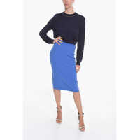 Fuste lungi Dama - Fuste lungi Nanushka Stretchy Knit Midi Skirt Blue Femei (BM 10680130) - B-mall.ro
