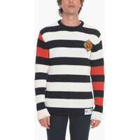 Pulovere casual Awning Striped Emblem Pullover With Patch Barbati