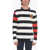 Balmain Awning Striped Emblem Pullover With Patch Multicolor