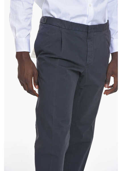 Pantaloni casual CORNELIANI Id Stretchy-Cotton Chino Pants With Adjustable Waist Blue Barbati (BM 10680295) 2