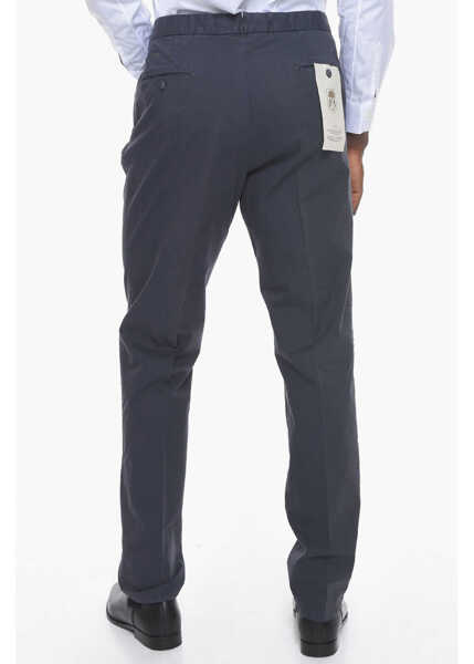 Pantaloni casual CORNELIANI Id Stretchy-Cotton Chino Pants With Adjustable Waist Blue Barbati (BM 10680295) 4