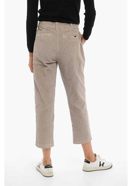 Pantaloni casual Woolrich Corduroy Pants With 4 Pockets Gray Femei (BM 10680388) 2