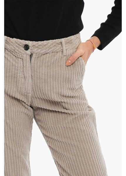 Pantaloni casual Woolrich Corduroy Pants With 4 Pockets Gray Femei (BM 10680388) 3