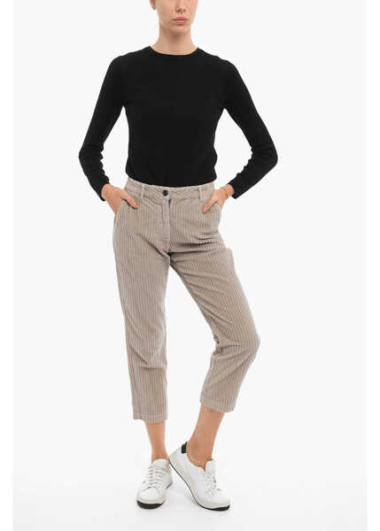 Pantaloni casual Woolrich Corduroy Pants With 4 Pockets Gray Femei (BM 10680388) 4