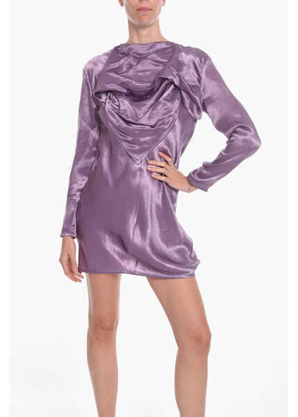 Rochii lungi Bottega Veneta Satin Bandana Midi Dress Violet Femei (BM 10681186) 4