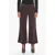 QL2 Corduroy Cropped Trousers With Flared Leg Brown
