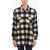 Woolrich Archive Buffalo Checked Popover Overshirt With Double Breast Black & White