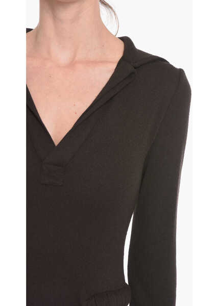 Rochii lungi Bottega Veneta Salon 01 Jersey Long-Sleeved Maxi Dress Brown Femei (BM 10681360) 3