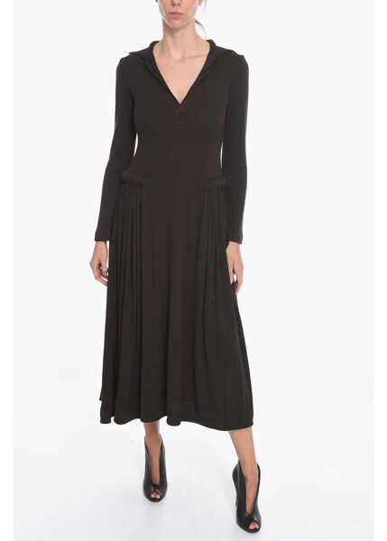Rochii lungi Bottega Veneta Salon 01 Jersey Long-Sleeved Maxi Dress Brown Femei (BM 10681360) 4