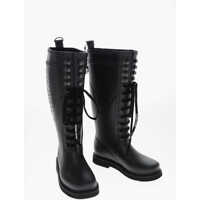 Cizme lungi Lace-Up For Riding Boots With Lettering Logo Femei