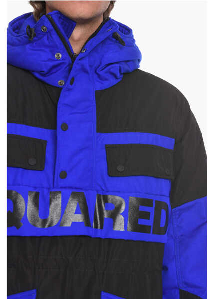 Geci de iarna DSQUARED2 Two-Toned Puffer Jacket With Maxi Pockets Blue Barbati (BM 10681534) 3