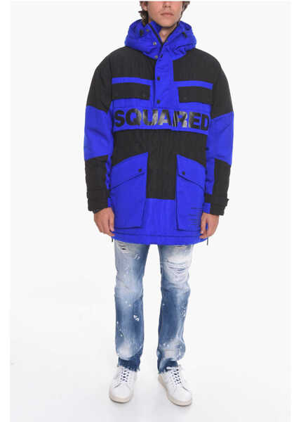 Geci de iarna DSQUARED2 Two-Toned Puffer Jacket With Maxi Pockets Blue Barbati (BM 10681534) 4