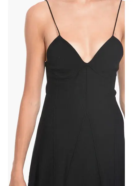 Rochii scurte DSQUARED2 Slip Dress With Decorative Stitching Detail Black Femei (BM 10681555) 3