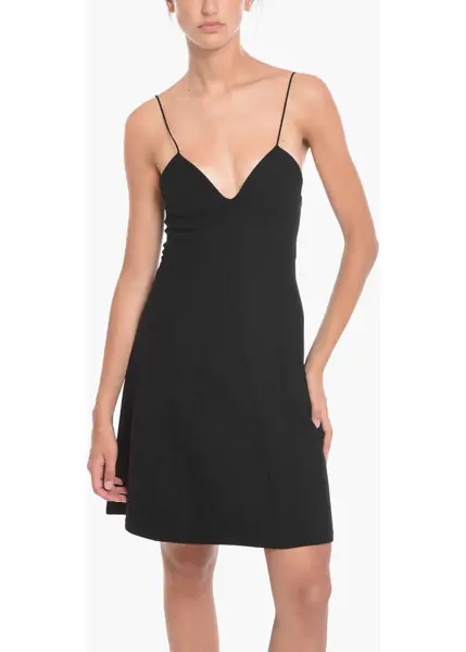 Rochii scurte DSQUARED2 Slip Dress With Decorative Stitching Detail Black Femei (BM 10681555) 4