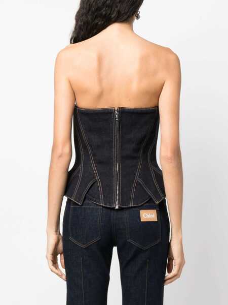 Bluze Alexander McQueen Top In Bustier DENIM Femei (BM 10681828) 4