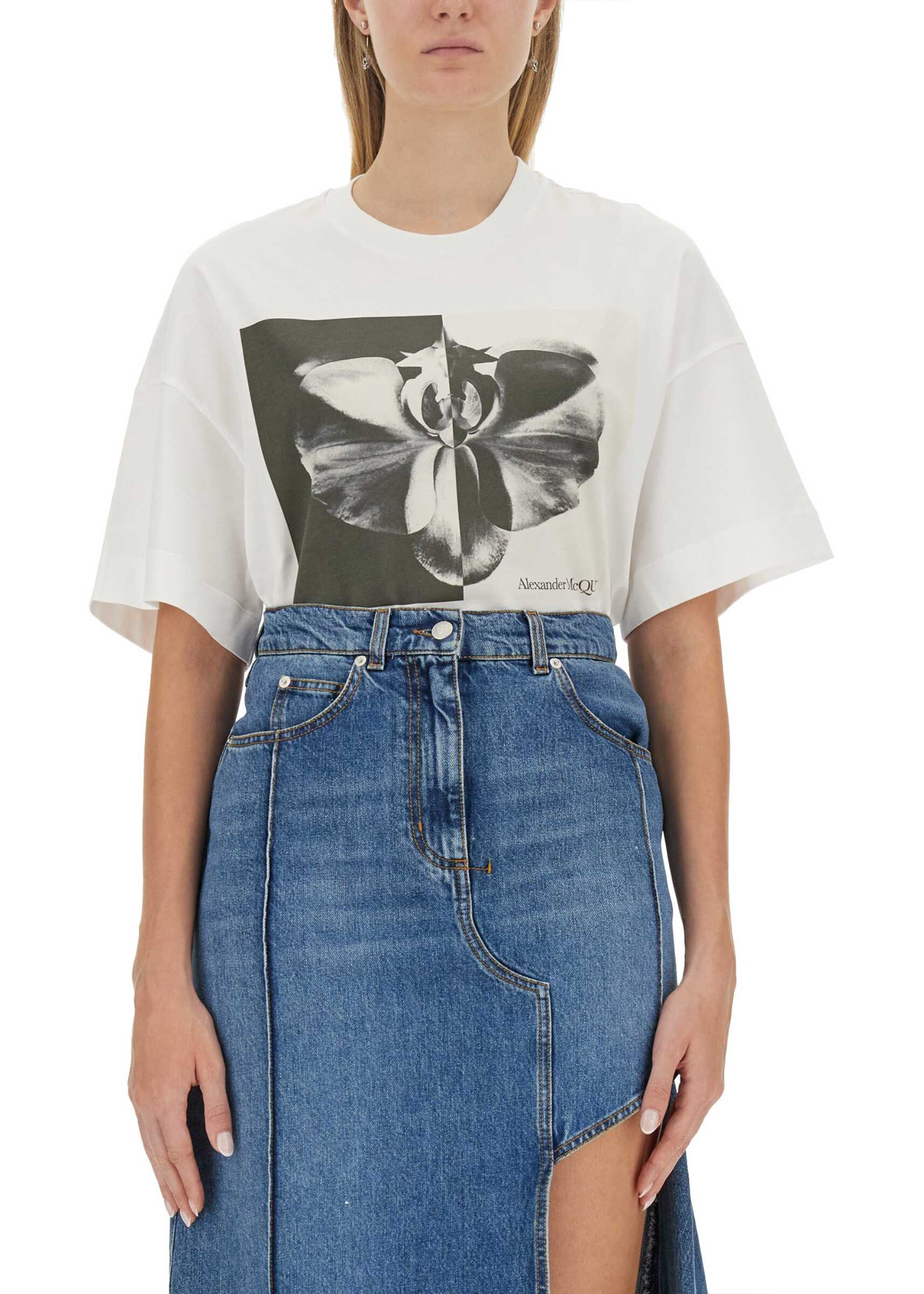 Alexander McQueen Photographic Orchid T-Shirt MULTICOLOUR