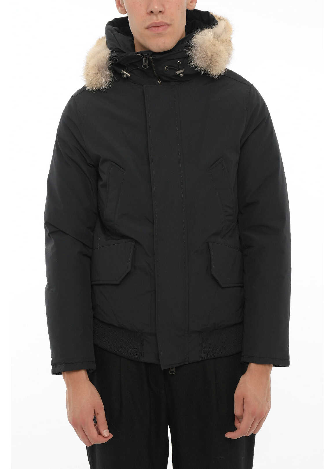 Woolrich Detachable Real Fur Trim Northern Down Jacket Black