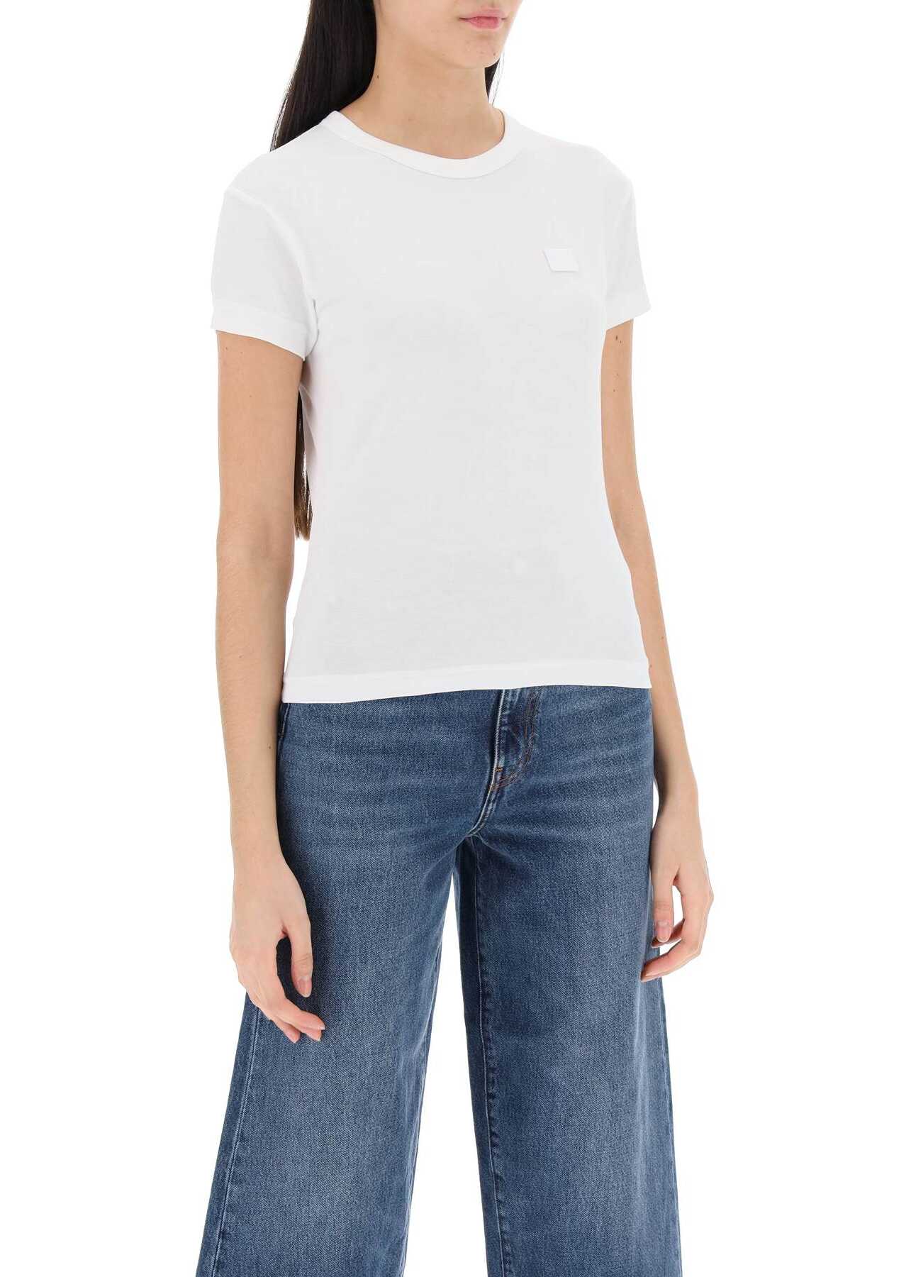 Acne Studios Crew-Neck T-Shirt With Logo Patch OPTIC WHITE