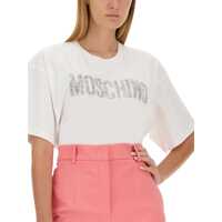 Tricouri Moschino Dama - Tricouri Moschino T-Shirt With Logo WHITE Femei (BM 10682881) - B-mall.ro