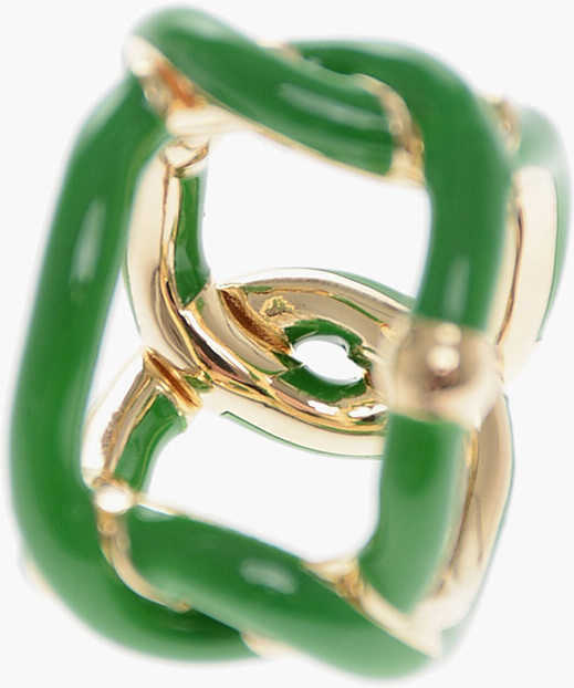 Inele Bottega Veneta Enameled Silver Braided Ring Green Femei (BM 10686028) 4