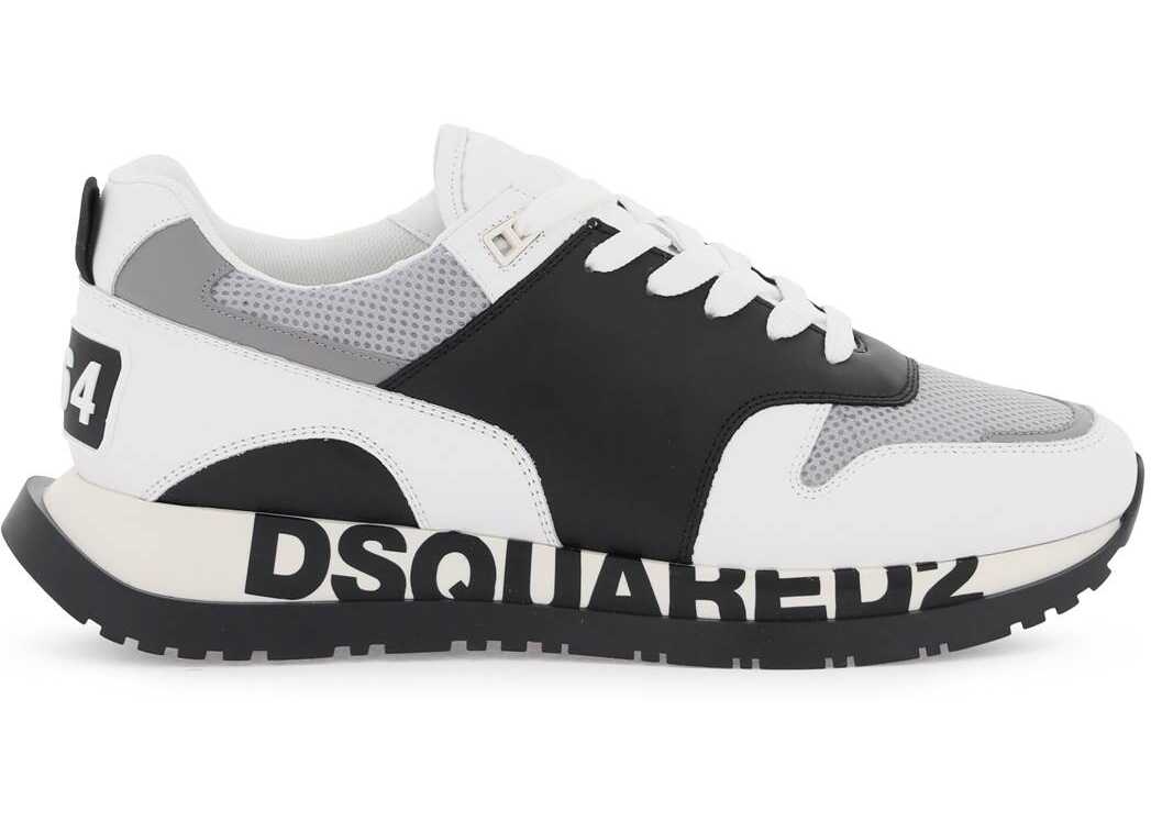 DSQUARED2 \'Running\' Sneakers WHITE BLACK GREY