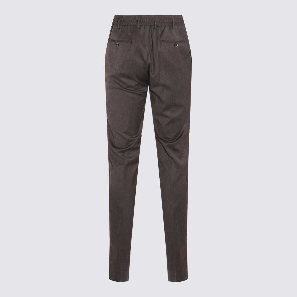 PT TORINO PT TORINO BROWN VIRGIN WOOL BLEND STRETCH JOGGER PANTS Brown