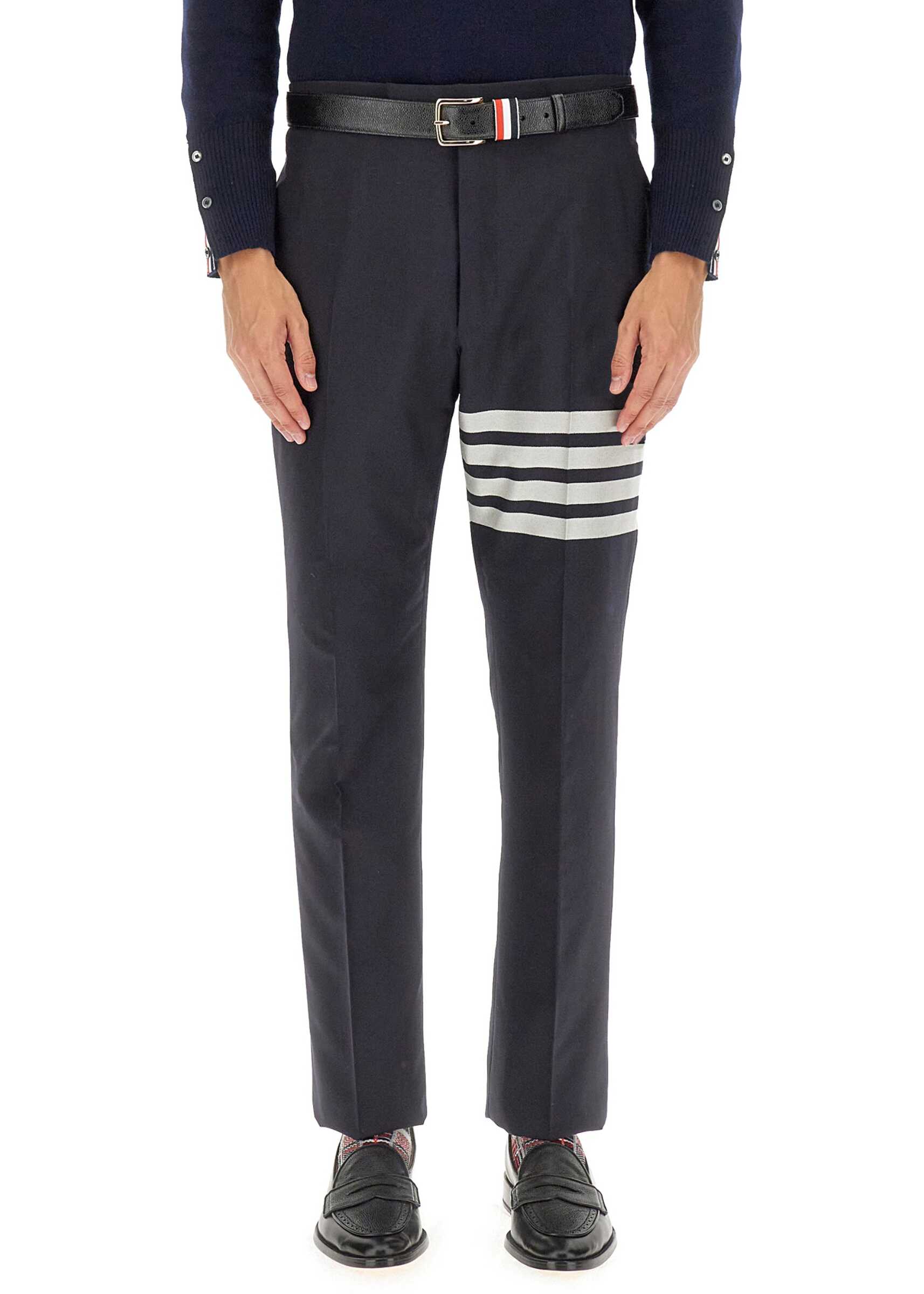 Thom Browne Classic Pants With Martingale BLUE