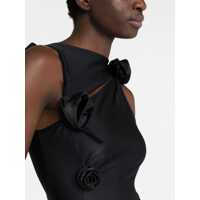 Imbracaminte Dama pagina 462 - Rochii COPERNI Long Black Asymmetric Dress With Roses Applications In Stretch Polyamide Woman Black Femei (BM 10689643) - B-mall.ro