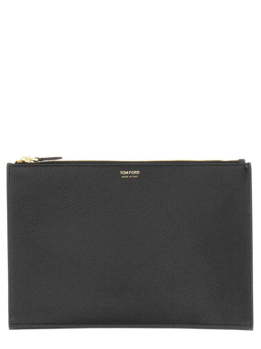 Tom Ford TOM FORD FLAT LEATHER POUCH BLACK