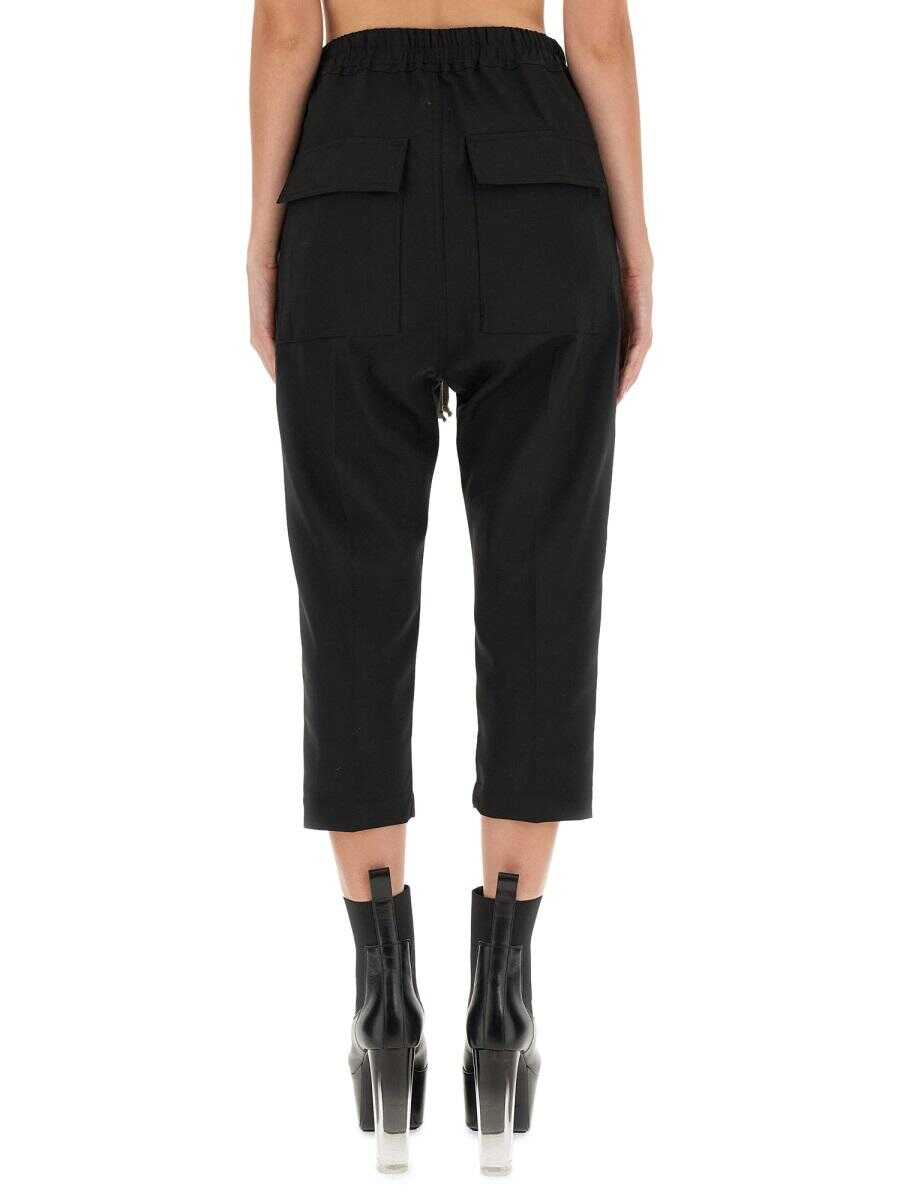 Rick Owens RICK OWENS DRAWSTRING ASTAIRES CROPPED PANTS BLACK