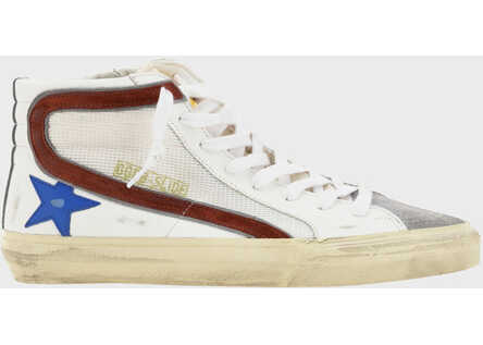 Golden Goose Slide Net Sneakers WHITE/GREY/BLUETTE/BROWN