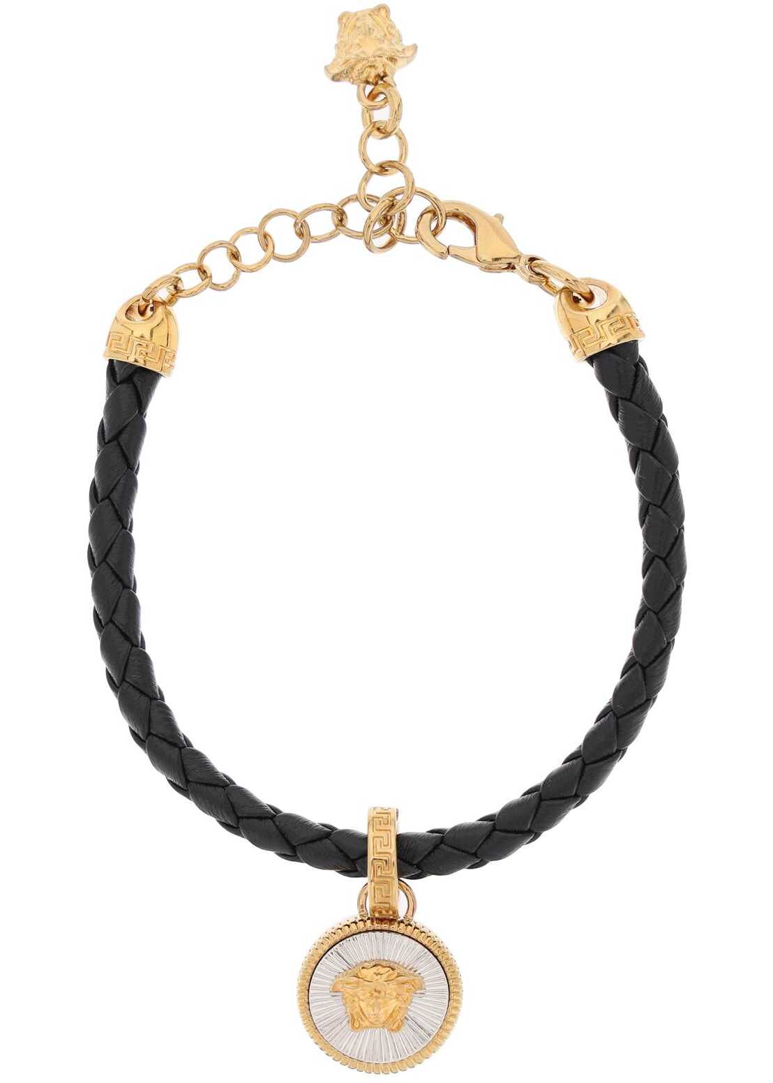 Versace Medusa Biggie Leather Bracelet BLACK VERSACE GOLD PALLAD image2