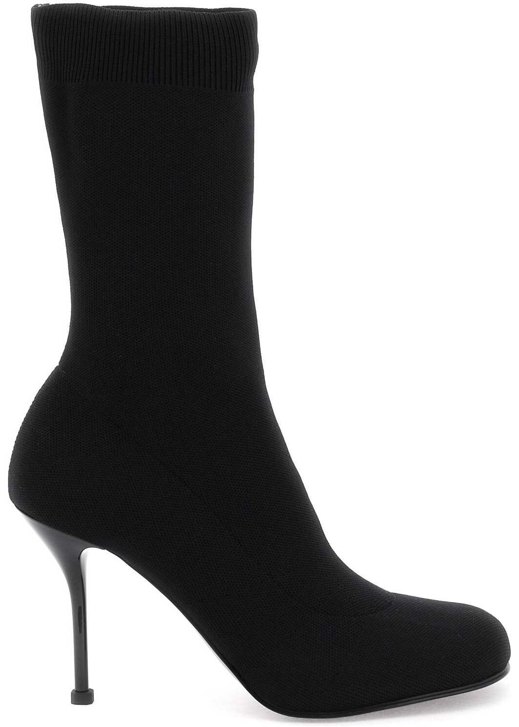 Alexander McQueen Knitted Ankle Boots BLACK