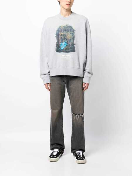 Bluze de trening Palm Angels Hunting In The Forest Sweatshirt GREY Barbati (BM 10693642) 2