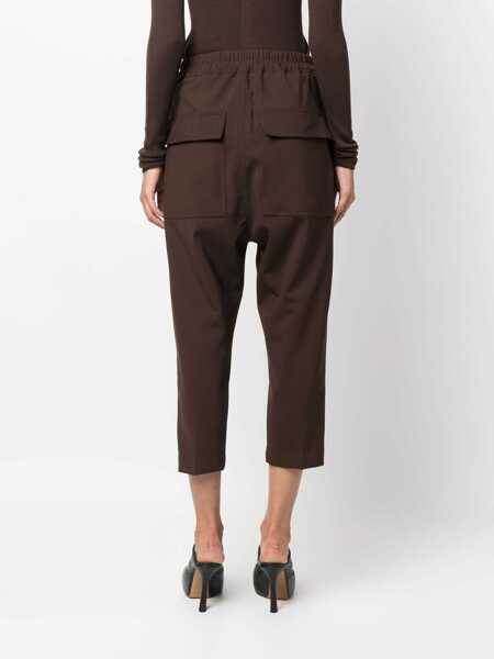 Salopete Rick Owens Drawstring Astaires Cropped Pants BROWN Femei (BM 10693666) 4
