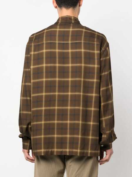 Camasi casual Palm Angels Monogram Shirt BROWN Barbati (BM 10693669) 4