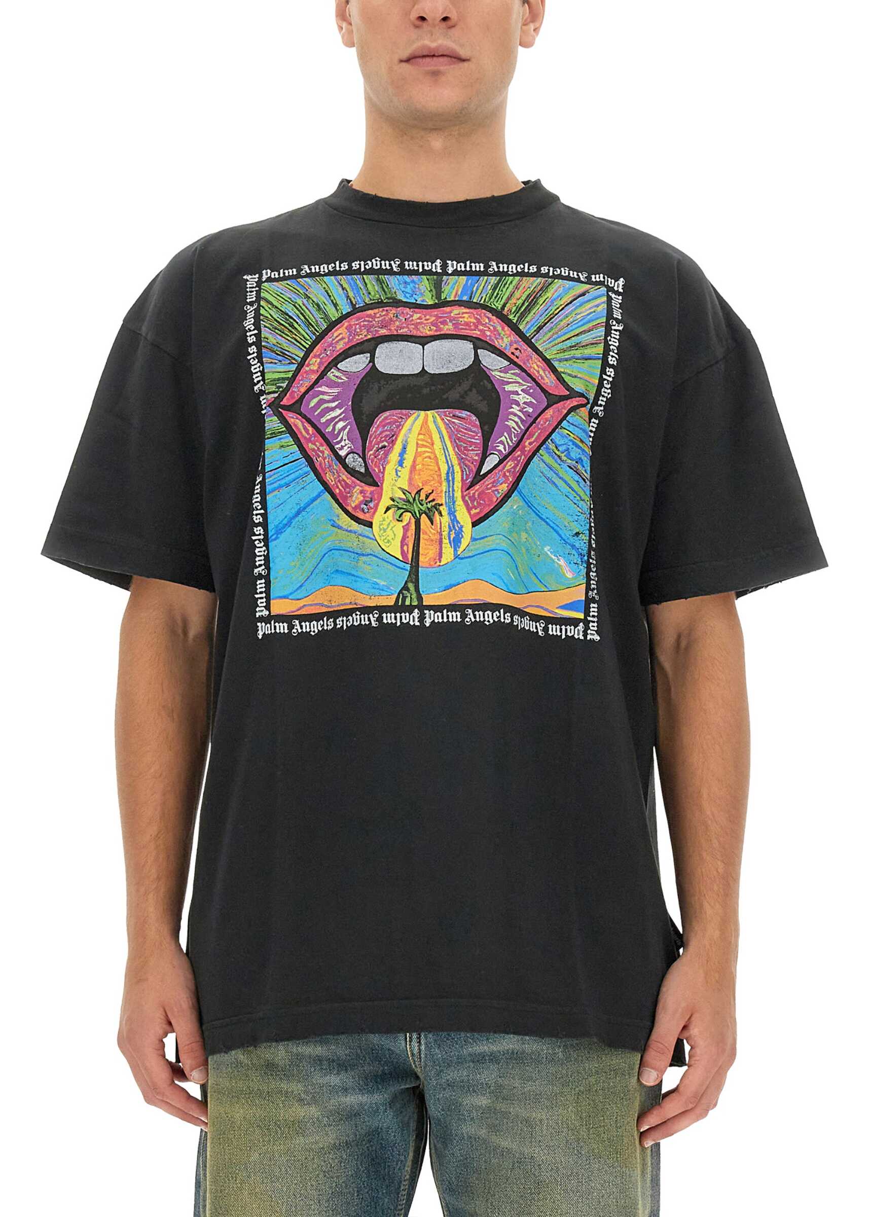 Palm Angels Crazy Mouth T-Shirt MULTICOLOUR