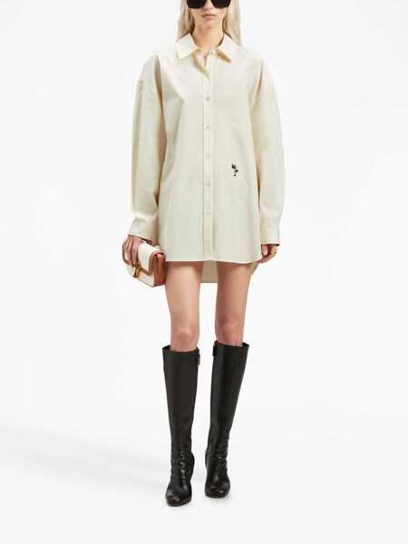 Camasi office Palm Angels Shirt With Embroidered Logo IVORY Femei (BM 10693684) 2