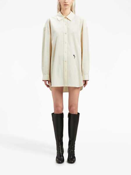 Camasi office Palm Angels Shirt With Embroidered Logo IVORY Femei (BM 10693684) 3