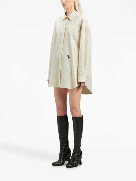 Camasi office Palm Angels Shirt With Embroidered Logo IVORY Femei (BM 10693684) 4